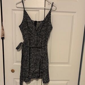 Black and White Spotted Mini Dress